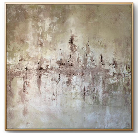 Ciudad suspendida. Técnica: acrílico sobre lienzo con textura. Medidas: 100 x 80 cm. VENDIDO